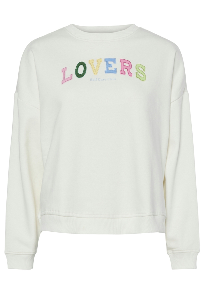 PCTOVE LS SWEAT BC 17157445 CLOUD DANCER/COLORFUL LOVERS